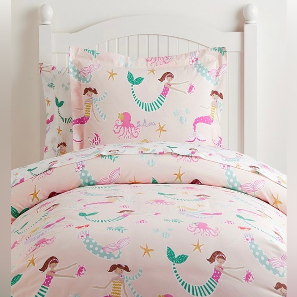 Pottery Barn Kids Organic Mermaid Duvet Cover